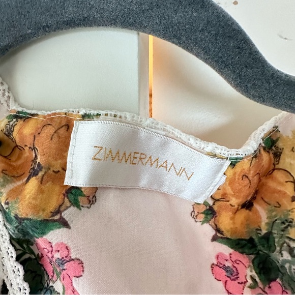 Zimmermann Dress Women Clover Patched Wrap Mini Floral Boho cottage core - Picture 4 of 13